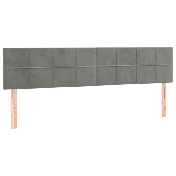 vidaXL T&ecirc;tes de lit Gris clair 200x5x78/88 cm Velours