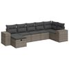 vidaXL Salon de jardin avec coussins 7 pcs gris r&eacute;sine tress&eacute;e