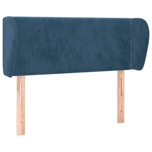 vidaXL T&ecirc;te de lit avec oreilles Bleu fonc&eacute; 103x23x78/88 cm Velours