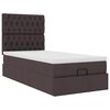 vidaXL Cadre de lit ottoman avec matelas marron fonc&eacute; 90x190 cm tissu