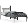 vidaXL Cadre de lit m&eacute;tal sans matelas avec t&ecirc;te de lit noir 75x190 cm