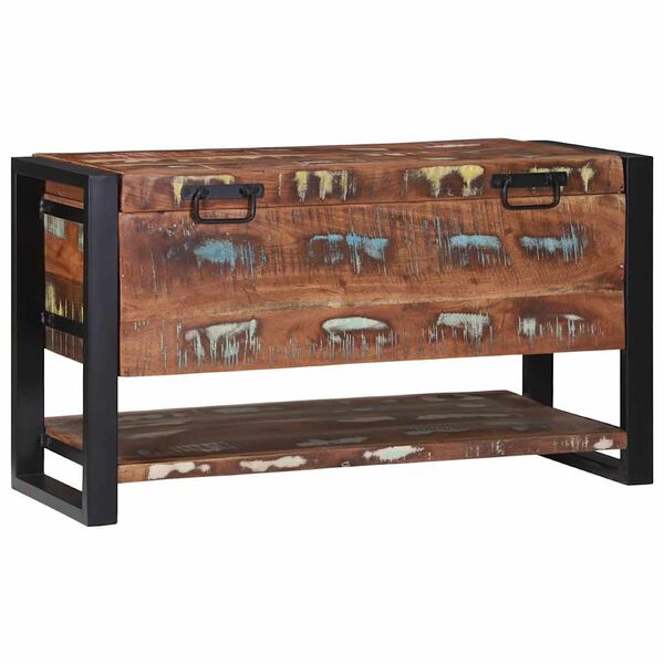 vidaXL Bo&icirc;te de rangement Multicolore Bois massif de r&eacute;cup&eacute;ration