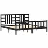vidaXL Cadre de lit sans matelas noir 200x200 cm bois massif de pin