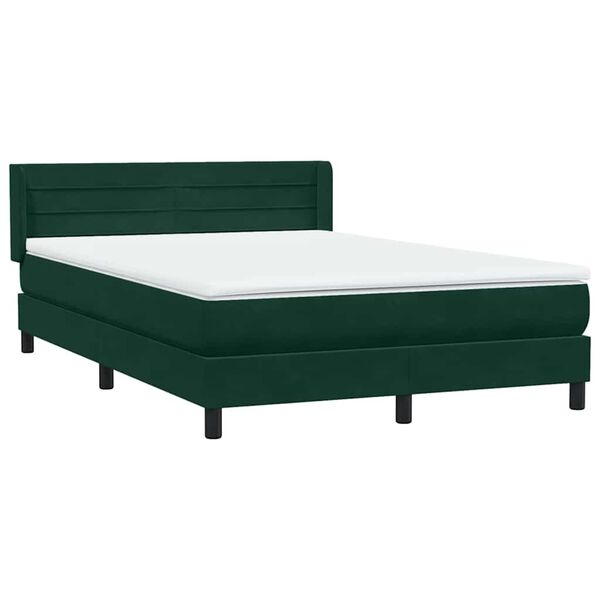 vidaXL Sommier &agrave; lattes de lit et matelas vert fonc&eacute; 160x210cm velours
