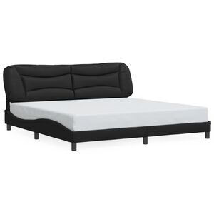 vidaXL Cadre de lit sans matelas Hvar noir 200x200 cm similicuir