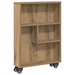 vidaXL Chariot de rangement &eacute;troit ch&ecirc;ne artisanal bois d'ing&eacute;nierie
