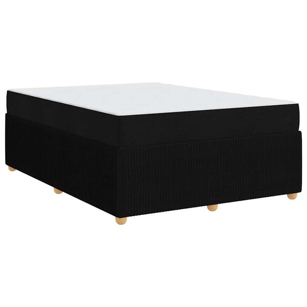 vidaXL Cadre de lit avec matelas avec matelas Noir 160 x 200 cm tissu