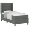 vidaXL Lit &agrave; ressorts avec matelas Gris fonc&eacute; 100 x 200 cm tissu
