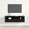 vidaXL Meuble TV mural Ch&ecirc;ne noir 100 x 30 x 30 cm Bois d'ing&eacute;nierie