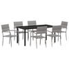 vidaXL Ensemble de salle &agrave; manger pour jardin 7 pc Gris polyrotin