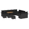 vidaXL Ensemble de canap&eacute; de jardin 13 pc Noir polyrotin
