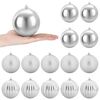 vidaXL Ensemble de boules de No&euml;l XL 15 pc Argent&eacute; &Oslash; 10 cm Plastique