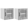 vidaXL Armoire en verre mural PORTO 2 pc Gris Sonoma Bois d'ing&eacute;nierie