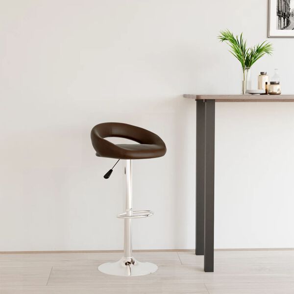 vidaXL Tabouret de bar Marron Similicuir
