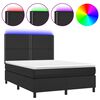 vidaXL Sommier &agrave; lattes de lit avec matelas et LED Noir 140x200 cm
