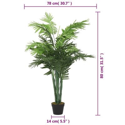 vidaXL Palmier artificiel 18 feuilles 80 cm vert