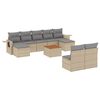 vidaXL Salon de jardin et coussins 10 pcs m&eacute;lange beige r&eacute;sine tress&eacute;e