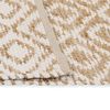 vidaXL Tapis tissé à la main Jute Tissu 120 x 180 cm Naturel et blanc