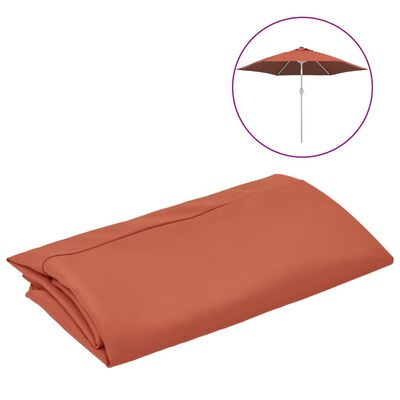 vidaXL Tissu de remplacement de parasol d'extérieur Terre cuite 300 cm