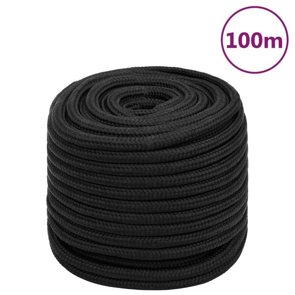 vidaXL Corde de bateau Noir complet 18 mm 100 m Polypropyl&egrave;ne
