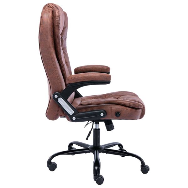 vidaXL Chaise de bureau marron clair similicuir daim