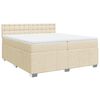 vidaXL Sommier &agrave; lattes de lit avec matelas Cr&egrave;me 200x200 cm Tissu