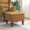 vidaXL Tabouret avec pieds en bois Marron Velours