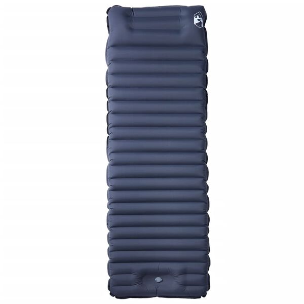 vidaXL Matelas de camping autogonflant avec oreiller 1 personne gris