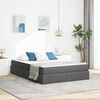 vidaXL Lit avec rangement et matelas Gris fonc&eacute; 140 x 200 cm Polyester