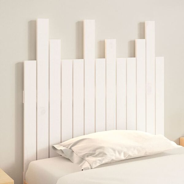 vidaXL Tête de lit murale Blanc 82,5x3x80 cm Bois massif de pin