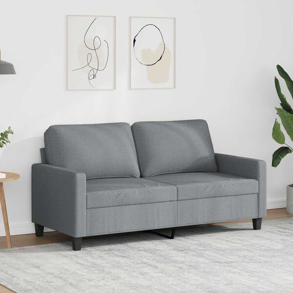 vidaXL Canap&eacute; &agrave; 2 places Gris clair 140 cm Tissu