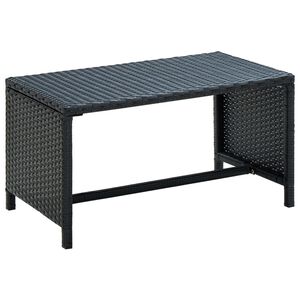 vidaXL Table basse Noir 70x40x38 cm R&eacute;sine tress&eacute;e