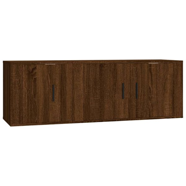 vidaXL Ensemble de meubles TV 2 pcs Ch&ecirc;ne marron Bois d'ing&eacute;nierie