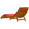 vidaXL Transat avec coussin 2 pcs Rouge Bois d'Acacia Massif