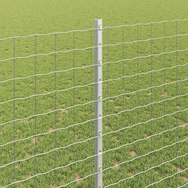 vidaXL Poteau de cl&ocirc;ture. 5 pcs Argent&eacute; 140 cm Acier