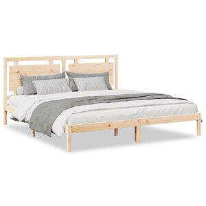 vidaXL Cadre de lit extra long sans matelas 180x210 cm bois massif