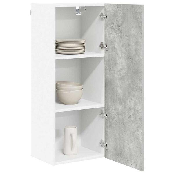 vidaXL Armoire suspendue avec porte Riga Gris b&eacute;ton 40 x 31 x 100 cm