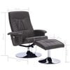 vidaXL Fauteuil de massage avec repose-pied Gris Similicuir