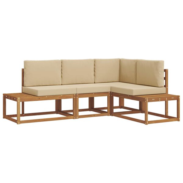vidaXL Ensemble de canap&eacute;s d'ext&eacute;rieur 4 Pi&egrave;ce Naturel et Beige