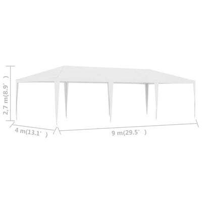 vidaXL Tente de réception 4 x 9 m Blanc