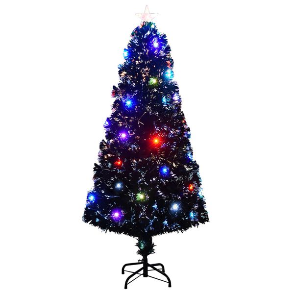 vidaXL Arbre de No&euml;l pr&eacute;-&eacute;clair&eacute; avec support et LED 150 cm fibre optique