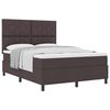 vidaXL Lit &agrave; ressorts avec t&ecirc;te de lit Marron fonc&eacute; 140 x 200 cm tissu
