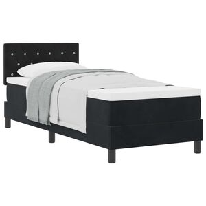 vidaXL Lit &agrave; ressorts avec matelas Noir 80 x 200 cm Velours