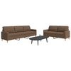 vidaXL Ensemble de canap&eacute;s 2 pcs marron tissu