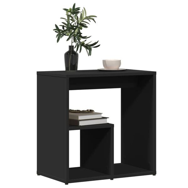 vidaXL Table d'appoint Noir 50x30x50 cm Bois d'ingénierie