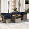 vidaXL Salon de jardin 8 pcs avec coussins gris r&eacute;sine tress&eacute;e