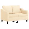vidaXL Canap&eacute; &agrave; 2 places Cr&egrave;me 120 cm Tissu
