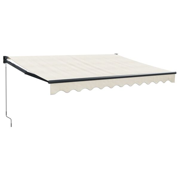 vidaXL Auvent rétractable crème 3,5x2,5 m tissu et aluminium