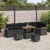 vidaXL Ensemble de canap&eacute; de jardin 9 pcs Noir polyrotin