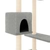 vidaXL Arbre &agrave; chat avec griffoirs gris clair 82 cm